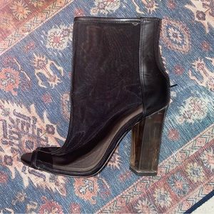 Aldo black mesh 6inch clear heel